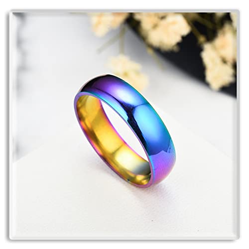 Xusamss Fashion Simple Colorful Stainless Steel Band Ring2