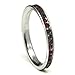 316L Stainless Steel Garnet Red Cubic Zirconia CZ Eternity Wedding 3MM Band Ring Sz 8