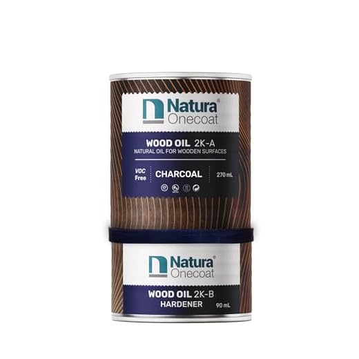 Natura Onecoat Wood Stain Oil - Charcoal