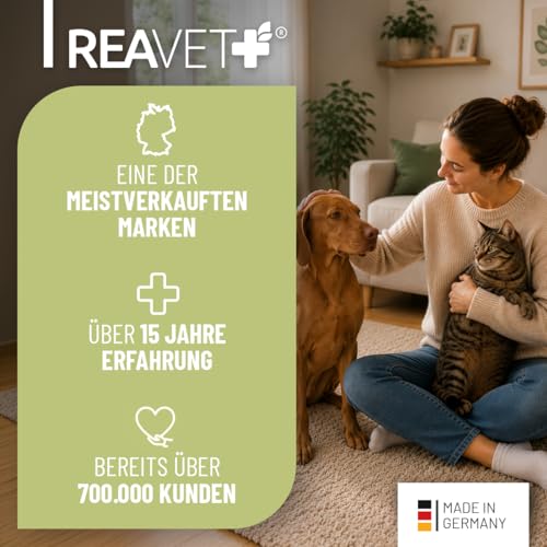 TESTURTEIL SEHR GUT ReaVET Anti Milben-Spray für Hunde, Katzen & Pferde 500ml - Milbenspray mit Soforteffekt gegen Juckreiz & Befall, Antimilbenspray I Milbenschutz zur Abwehr von Milben & Parasiten