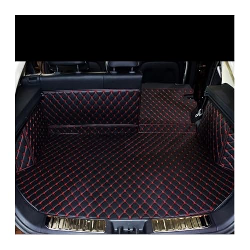 Tapis de coffre sur mesure pour Tesla Model X 6 places finition luxe noir rouge