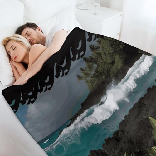 Couverture hawaïenne en flanelle douce 127x152 cm pour canapé