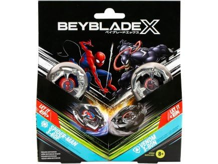 Coffret Beyblade 2 Toupies et 2 lanceurs : Spider Man 3 60F et Venom 3 Type Attaque et Défense - vue 2