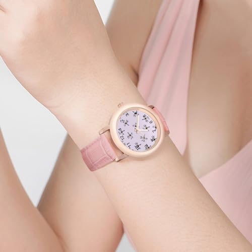 Cute Baby Axolotl Classic Watches for Women Funny Graphic Pink Girls Watch Easy to Read4