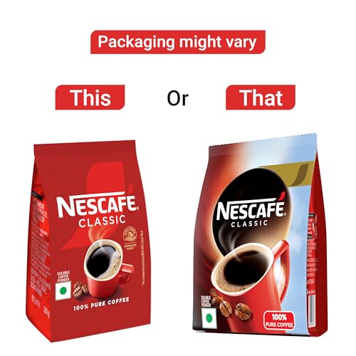 Image of NESCAFE Classic Instant Coffee Powder | Great start to your morning | 100% Pure Coffee | 200g Pouch (Pack of 3)