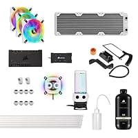 Corsair Hydro X Series iCUE XH305i RGB PRO Individuelles Kühlungs-Kit (Hardline-CPU-Kühlkreislauf, CPU-Wasserkühler, D5 Pumpen-Ausgleichsbehälter-Kombination, Radiator, 3 RGB-Lüfter) Weiß