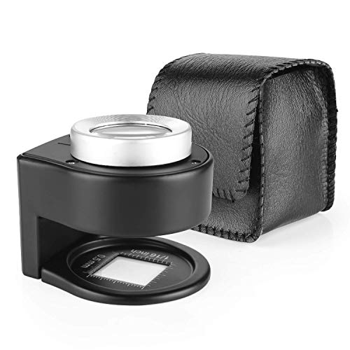 Amoper 30X Loupe Magnifier with 6 Light, Desktop Portable Metal Magnifier Folding Scale Sewing Magnifying Glass for Textile Optical Jewelry Tool Coins Currency (Black) by Amoper - Image 7