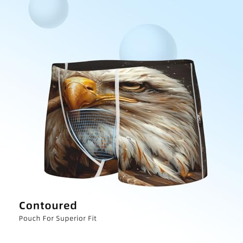 Boys' Cotton Boxer Brief Soft Underwear-Funny Bald Eagle4