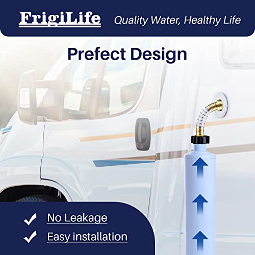 Frigilife Rv Water Filter, Nsf/Ansi 42 Certified, For Rvs Marines, Boats, Campers, For Drinking, Washing, Gardening, Camping, Planting, Spa, Reduces Chlorine, Bad Taste Odor With Hose Protector, 3Pack #TOP7