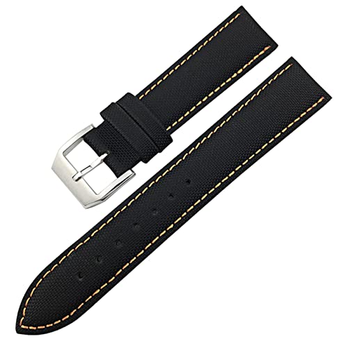 Bracelet de montre en nylon noir INFRI pour IWC Mark 20mm 21mm 22mm