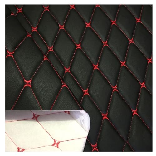 Image of Leather Fabric Quilted Vinyl Faux Diamond Pattern Foam Backed for Cars Seat Cover, Furniture Upholstery,Crafts 160cm 63