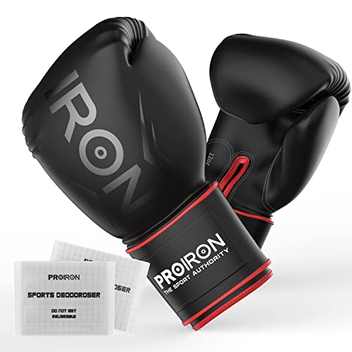 PROIRON Boxing Gloves 12oz Unisex - Premium PU Leather Training Gloves for Boxing, Kickboxing & Sparring