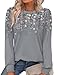 Alaroo Long Sleeve Shirts Tunic Boho Tops for Women Fall Fashion Basic Crewneck Sweatshirts Trendy Clothes Print 25 L