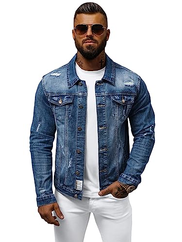 OZONEE Herren Jeansjacke Jacke Jeans Übergangsjacke Sommerjacke...