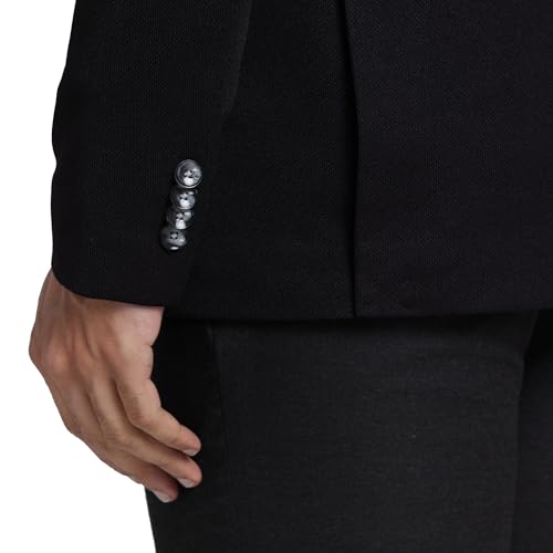 Image of Park Avenue Men's Super Slim Fit Pure Terylene Structure Pattern Notch Lapel Full Sleeve Formal Jacket