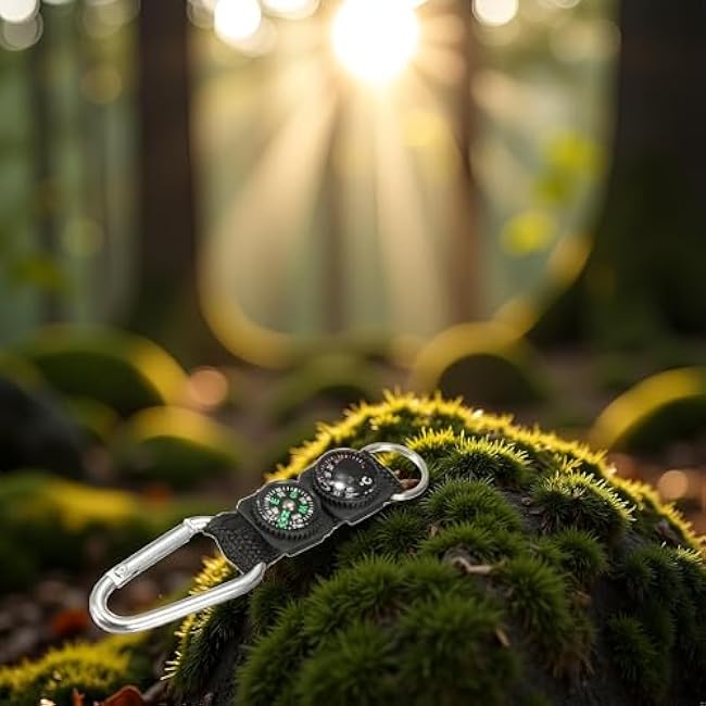 Black Carabiner Key Chain Compass Thermometer Metal Camping Outdoor Gadgets Hiking Survival to Multifunctional O0R8 Mountaineering Sports and Outdoor Recreation Accessories