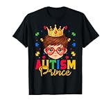 Autism Prince Autism Awareness Puzzles Autistic Kids Boys T-Shirt