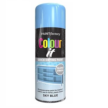 SuperGift.com 3x Sky Blue Gloss All Purpose Aerosol Spray Paint 400ml Quick Drying Spray, Fast Dry and Excellent Coverage for Metal, Wood, Plastic and More by Diva Gift
