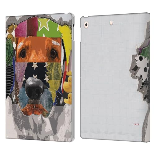 Étui portefeuille iPad 10.2 Michel Keck cuir Golden Retriever