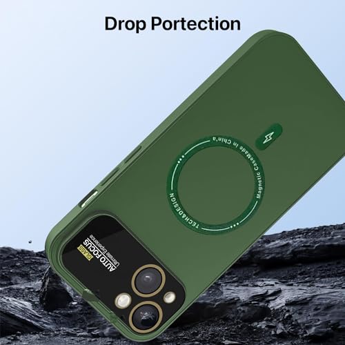 Image of Vaku Luxos Premium Silicon Polarized Back Cover for iPhone 15 Plus Texture Full Lens Protection Silicon Case Scratch Resistant Slim Thin Military-Grade Protection - Green