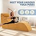 Yoga Chair Lounge for Adult, Yoga Lounge Chair，Ergonomic Chaise Lounge Chair,Chaise Lounge Indoor， Head Pillow，Perfect for Stretching, Massage, and Relaxation, Used in Living Room, Bedroom（Yellow）