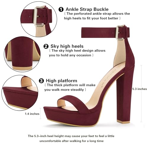 Image of Allegra K Women's Platform High Heel Ankle Strap Chunky Heels Sandals