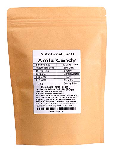 Image of LEEVE DRY FRUITS Fresh | Amla | Dry Amla Pieces | 200 gram Packet | Awala | Candy | Sweets Awla