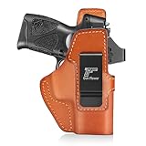 IWB Leather Holster for Taurus G3C/ G2C/ G2S/ G3C TORO/ TX22 Compact/ PT111/ PT140 G2, Optic Cut, Inside Waistband, Appendix Concealed Carry, Fits 1.5'-1.75' Belts, Premium Leather, Right Hand - Brown
