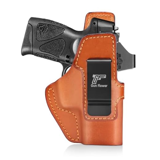 IWB Leather Holster for Taurus G3C/ G2C/ G2S/ G3C TORO/ TX22 Compact/ PT111/ PT140 G2, Optic Cut, Inside Waistband, Appendix Concealed Carry, Fits 1.5"-1.75" Belts, Premium Leather, Right Hand - Brown