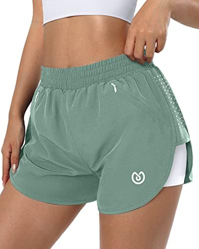 MSDC Athletic Shorts for Women Quick Dry, High Waisted Womens Running Shorts Lightweight Workout Gym Shorts Women with Pocket