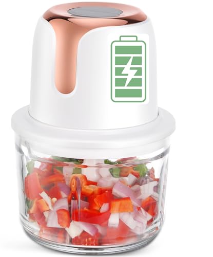 EASYSPEED Picadora Electrica, USB Recargable Picadora, 1300ml Capacidad, 180W Picadora de Carne, Mini Picador Eléctrico de Alimentos, Picadora Para Verduras, Cebolla, Ajo, Carne, Vegetal