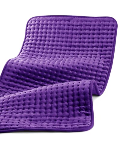 Image of Heating Pad for Back Pain Relief & Cramps, CooCoCo Heating Pads with Auto Shut Off Large, 6 Heat Settings Electric Heated Pad, 18 inchx33 inch, Dark Purple