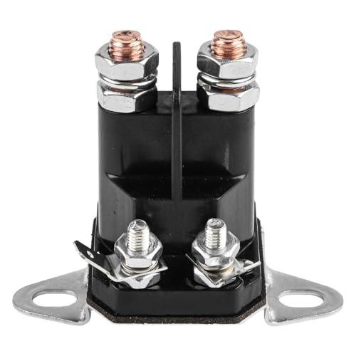 Getdoublerich Solenoide de tractor de césped, 12 V, solenoide de arranque de 4 polos para cortacésped, pieza de repuesto