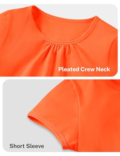 Image of Girls Short Sleeve Shirts Cotton Crew Neck T-Shirt Kids Plain Tees Tops Size 5-12 Years