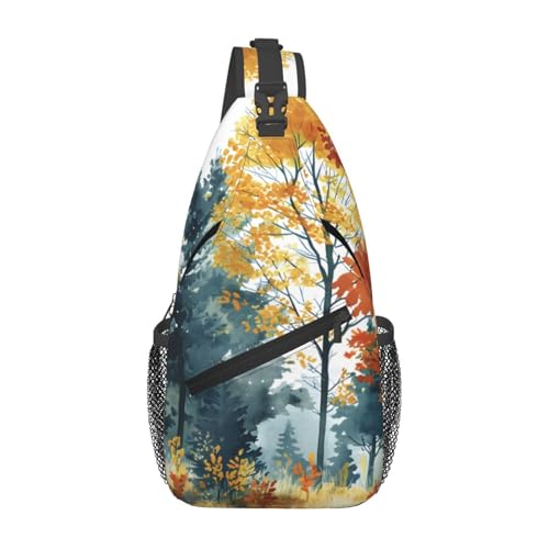Bolso tipo bandolera patrón árboles para mujeres y hombres miniatura 1
