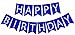 Prestrung Happy Birthday Banner - Blue Happy Birthday Sign - Burlap Durable Birthday Decorations & Supplies for Boy/Men