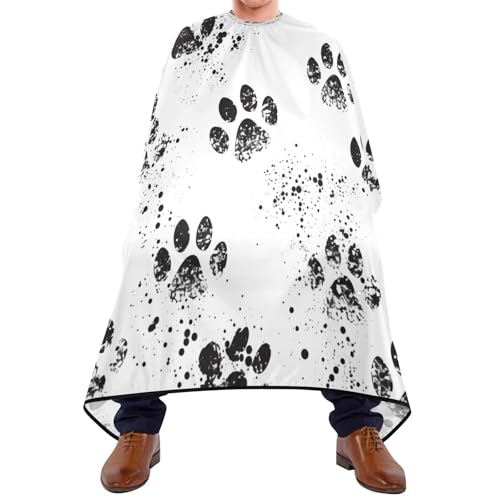 Kigai Dog Paws Hair Cutting Cape for Men & Women Waterproof Barber Cape Professional Hairdressing Salon Styling Apron with Adjustable Closure Snap