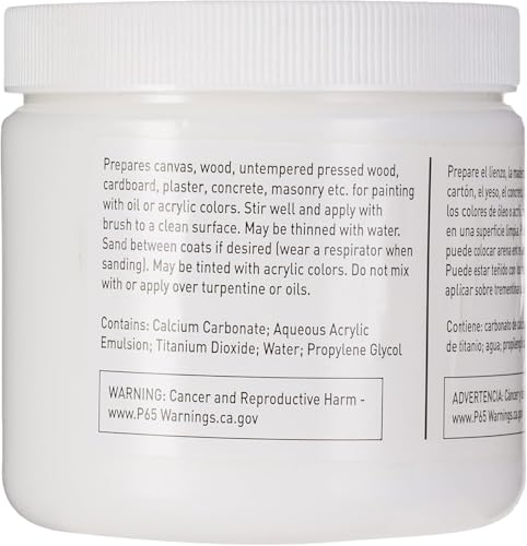 Grumbacher 52516 16-Ounce Gesso (Hyplar) Artists Acrylic Medium Jar