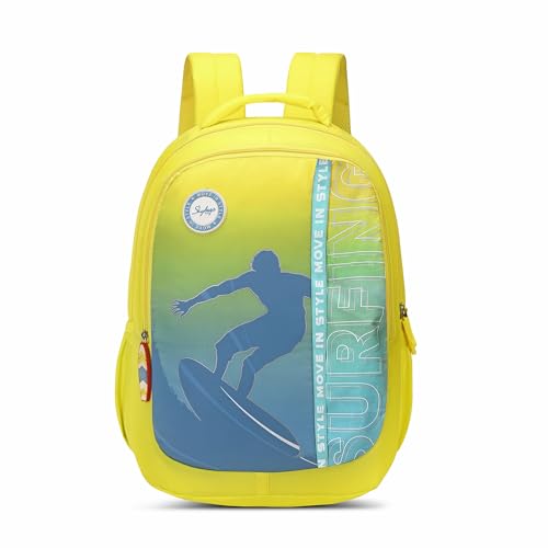 Image of Skybags KLAN PLUS 03 4 Compartment School Backpack Yellow 32 Liters