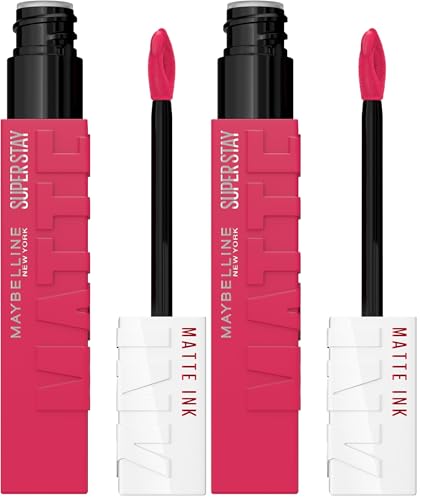Image of MAYBELLINE Super Stay Matte Ink Liquid Lipstick Makeup, Long Lasting High Impact Color, Up to 16H Wear, Pathfinder, Berry Pink, 1 Count, Packaging May Vary (Pack of 2)