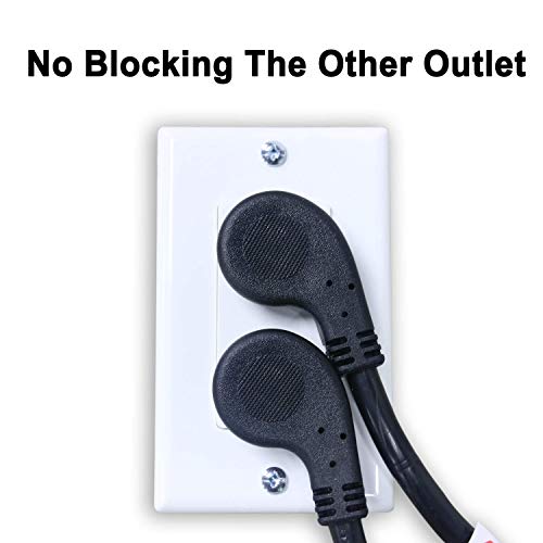 Firmerst 1875W Flat Plug Extension Cord 10 Feet 14 Awg 15A Black, Pack Of 2 #TOP6