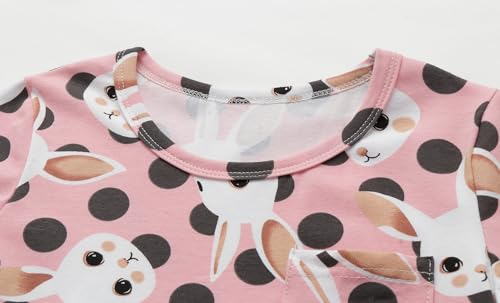 Mud Kingdom Girls Easter Dress Cute Bunny Short Sleeve Crewneck Cotton Casual3