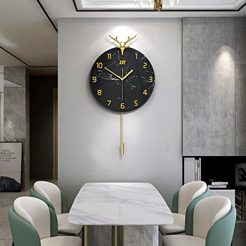 Jujuda Large Wall Clocks For Living Room Decor Modern Black Big Pendulum Wall Clock For Home Kitchen Bedroom Decorative Extra Giant Silent Small Wall Clock Battery Operated Decoration For Indoor House #TOP6