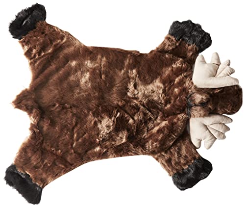 Image of Carstens Plush Moose Kids Animal Rug Brown Small