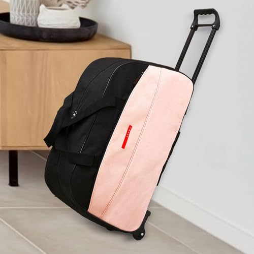 Wheeled Duffle Bag Foldable Garment Bag for Traveling Sports Business Trip Beach, Pink4