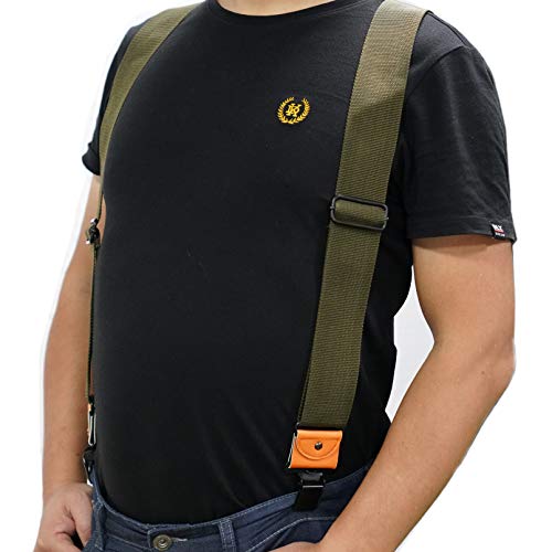 Image of MELOTOUGH Men's Suspender 2 inch Wide Partial Elastic Strap for Jeans Pants