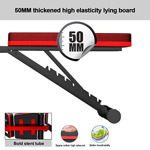 Outdoor Weight Bench Foldable Multi-Workout Storage Bench Adjustable For Indoor Full Body Strength Training #TOP1