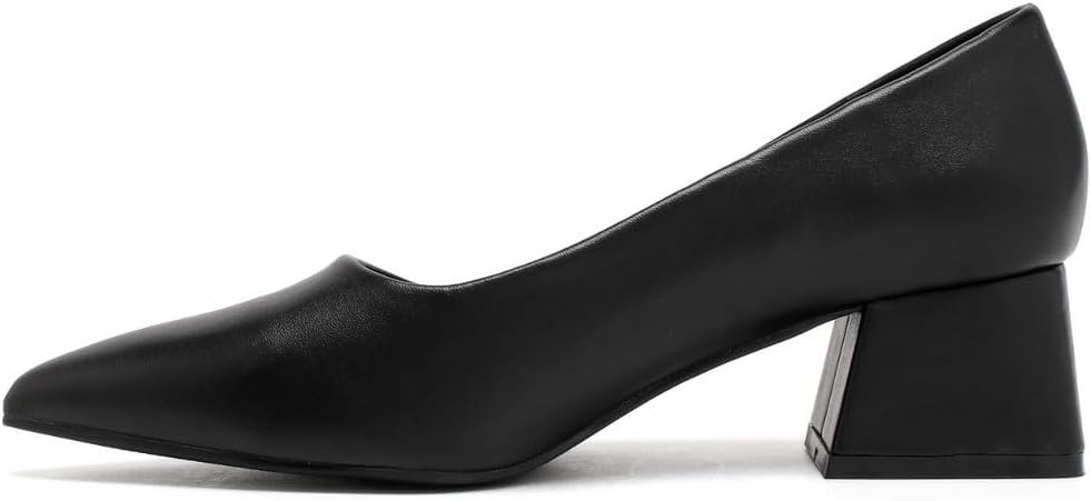 Women’s Block Chunky Closed Pointed Toe Wedding Party Elegant Slip On Pumps Court Shoes for Womens Size 3-8 UK