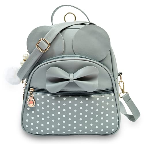 ShopyVid Polka Dots Small Mini Convertible Backpack for Girls