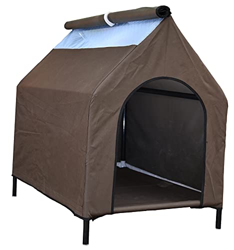 Image of Homecute Elevated Portable Pet House -(Chocolate)